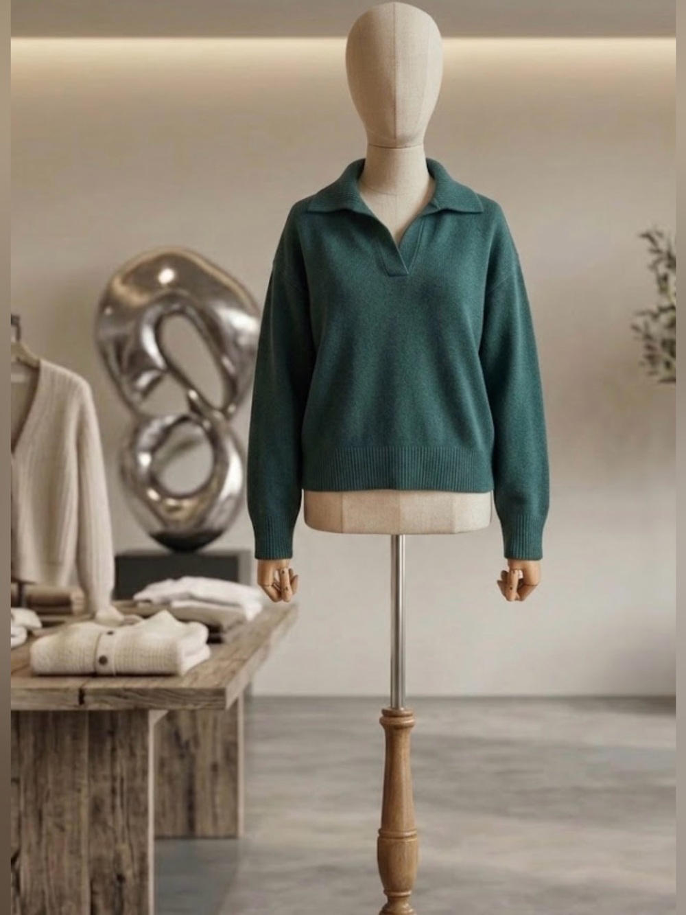 a new day Teal Cowl Neck Sweater